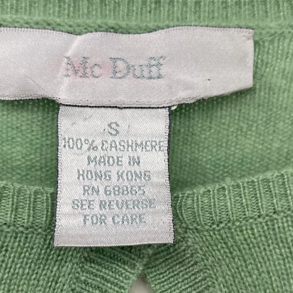 Mc Duff 100% Cashmere Light Green Cardigan Sweater size S_4